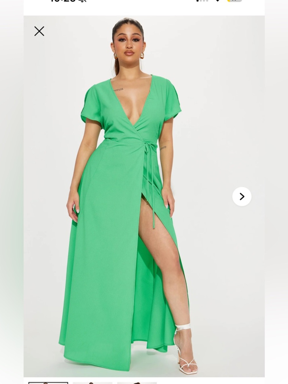 Women’s Green Wrap Maxi Dress